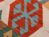 handmade Geometric Kilim Beige Rust Hand-Woven RECTANGLE 100% WOOL area rug 8x10