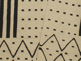 handmade Geometric Kilim Beige Black Hand-Woven RECTANGLE 100% WOOL area rug 5x7