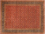 Turkish Knotted Istanbul Addie Red/Blue Wool Rug - 10'5'' x 14'1''