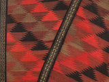 handmade Geometric Kilim Red Brown Hand-Woven RUNNER 100% WOOL area rug