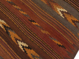 handmade Geometric Kilim Brown Beige Hand-Woven RUNNER 100% WOOL area rug