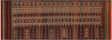 Rustic Vintage Kilim Mindi Hand-Woven Area Rug - 4'1'' x 11'2''