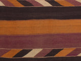 handmade Geometric Kilim Orange Brown Hand-Woven RUNNER 100% WOOL area rug