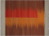 Bohemian Turkish Kilim Hedy Brown/Red Wool Rug - 8'0'' x 10'2''