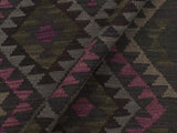 handmade Geometric Kilim Black Purple Hand-Woven RECTANGLE 100% WOOL area rug 5x6