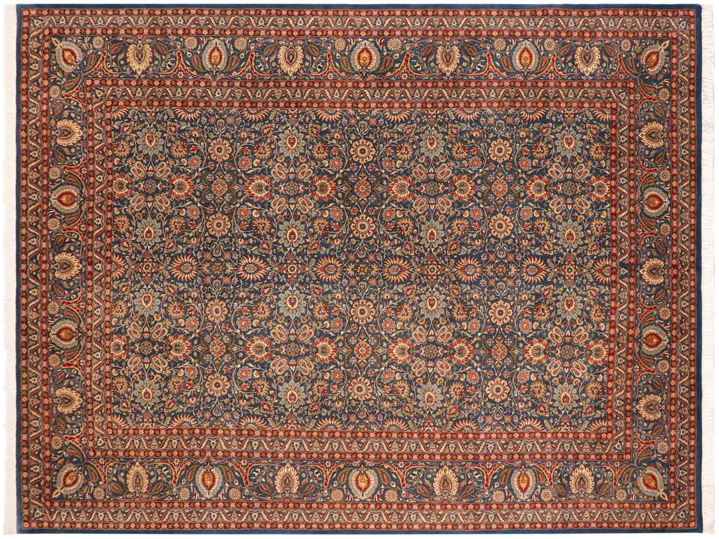 handmade Traditional New Asif Blue Red Hand Knotted RECTANGLE 100% WOOL area rug 10x14