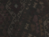 handmade Geometric Kilim Black Gray Hand-Woven RECTANGLE 100% WOOL area rug 5x8