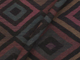 handmade Geometric Kilim Black Blue Hand-Woven RECTANGLE 100% WOOL area rug 5x8