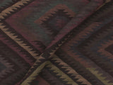 handmade Geometric Kilim Black Green Hand-Woven RECTANGLE 100% WOOL area rug 5x8