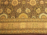 handmade Traditional Veg Dye Brown Tan Hand Knotted RECTANGLE 100% WOOL area rug 10x14