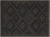 Navaho Turkish Kilim Savanna Black/Blue Wool Rug - 6'1'' x 8'4''