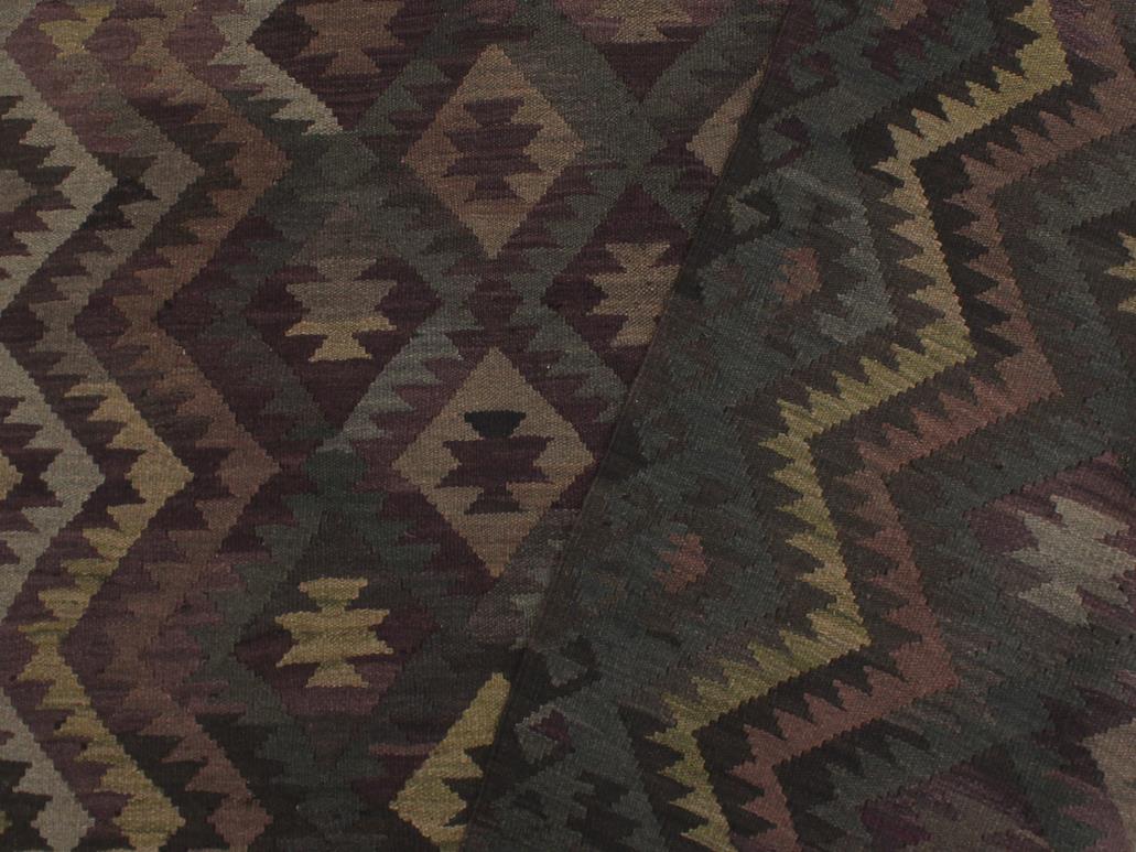 handmade Geometric Kilim Purple Green Hand-Woven RECTANGLE 100% WOOL area rug 6x10