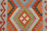 handmade Geometric Kilim, New arrival Rust Blue Hand-Woven RUNNER 100% WOOL area rug 3' x 10'