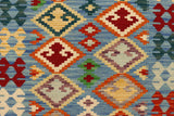 handmade Traditional Kilim, New arrival Blue Rust Hand-Woven RUNNER 100% WOOL area rug 3' x 7'