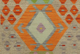handmade Geometric Kilim, New arrival Brown Red Hand-Woven RUNNER 100% WOOL area rug 3' x 6'