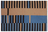 handmade Modern Kilim, New arrival Blue Brown Hand-Woven RECTANGLE 100% WOOL area rug 6' x 8'