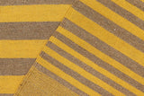handmade Modern Kilim, New arrival Yellow Gray Hand-Woven RECTANGLE 100% WOOL area rug 6' x 8'