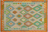 handmade Geometric Kilim, New arrival Beige Orange Hand-Woven RECTANGLE 100% WOOL area rug 4' x 6'