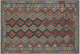 Southwestern Turkish Ward Hand-Woven Kilim Rug - 5'10'' x 8'0''