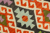 handmade Geometric Kilim, New arrival Rust Charcoal Hand-Woven RECTANGLE 100% WOOL area rug 5' x 6'