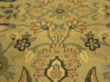 handmade Traditional Lahore Tan Lt. Green Hand Knotted RECTANGLE 100% WOOL area rug 10x14