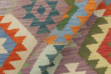 handmade Geometric Kilim, New arrival Purple Blue Hand-Woven RECTANGLE 100% WOOL area rug 8' x 10'