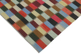 handmade Geometric Kilim, New arrival Rust Blue Hand-Woven RECTANGLE 100% WOOL area rug 8' x 11'