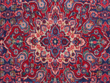 handmade Medallion, Traditional Tabriz Blue Red Hand Knotted RECTANGLE 100% WOOL area rug 7x10
