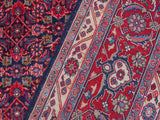 handmade Medallion, Traditional Tabriz Blue Red Hand Knotted RECTANGLE 100% WOOL area rug 7x10
