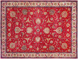 handmade Medallion, Traditional Tabriz Red Beige Hand Knotted RECTANGLE 100% WOOL area rug 10x13