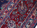 handmade Medallion, Traditional Kashan Blue Red Hand Knotted RECTANGLE 100% WOOL area rug 10x13