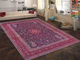 handmade Medallion, Traditional Tabriz Blue Red Hand Knotted RECTANGLE 100% WOOL area rug 10x13