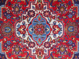 handmade Medallion, Traditional Tabriz Blue Red Hand Knotted RECTANGLE 100% WOOL area rug 10x13