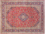 Vintage Antique Persian Kashan Wallace Wool Rug - 9'11'' x 15'1''