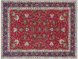 handmade Traditional Tabriz Red Purple Hand Knotted RECTANGLE 100% WOOL area rug 8x11