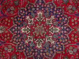 handmade Medallion, Traditional Bakhtiari Red Purple Hand Knotted RECTANGLE 100% WOOL area rug 9x11