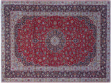 Vintage Antique Persian Kashan Davidson Wool Rug - 9'7'' x 13'7''