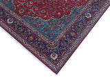 handmade Medallion, Traditional Kashan Red Purple Hand Knotted RECTANGLE 100% WOOL area rug 10x13