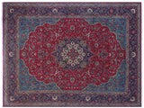 Vintage Antique Persian Kashan Perry Wool Rug - 9'7'' x 12'9''