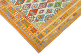 handmade Geometric Kilim, New arrival Beige Orange Hand-Woven RECTANGLE 100% WOOL area rug 8' x 10'
