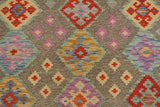 handmade Geometric Kilim, New arrival Brown Rust Hand-Woven RECTANGLE 100% WOOL area rug 7' x 10'
