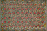 handmade Geometric Kilim, New arrival Green Red Hand-Woven RECTANGLE 100% WOOL area rug 8' x 12'