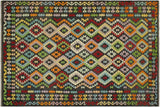 Turkish Tribal Lane Hand-Woven Kilim Rug - 6'8'' x 9'9''