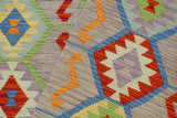handmade Geometric Kilim, New arrival Purple Rust Hand-Woven RECTANGLE 100% WOOL area rug 7' x 10'