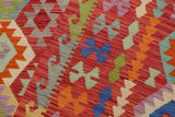 handmade Geometric Kilim, New arrival Red Blue Hand-Woven RECTANGLE 100% WOOL area rug 9' x 11'
