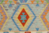 handmade Geometric Kilim, New arrival Purple Beige Hand-Woven RECTANGLE 100% WOOL area rug 5' x 7'