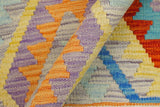 handmade Geometric Kilim, New arrival Purple Beige Hand-Woven RECTANGLE 100% WOOL area rug 5' x 7'