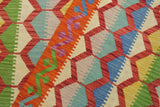 handmade Geometric Kilim, New arrival Blue Rust Hand-Woven RECTANGLE 100% WOOL area rug 5' x 8'