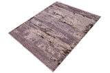 handmade Modern Gray Charcoal Hand Knotted RECTANGLE WOOL&SILK area rug 8x10