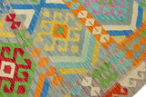 handmade Geometric Kilim, New arrival Blue Red Hand-Woven RECTANGLE 100% WOOL area rug 8' x 11'